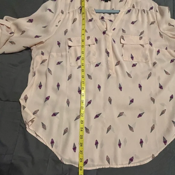Torrid Pale Pink Blouse with Purple Ice Cream Cone Pattern - Picture 10 of 13